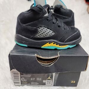Kids Shoes Jordan Retro 5 "AQUA" Toddler/ Infant Size 6C 040890061 Sneakers.